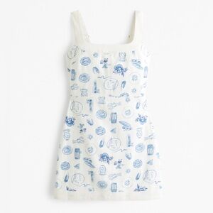 Abercrombie blue coastal Italian linen dress